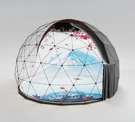 Divyanubhuti portable dome theater — exterior view showing the immersive dome structure